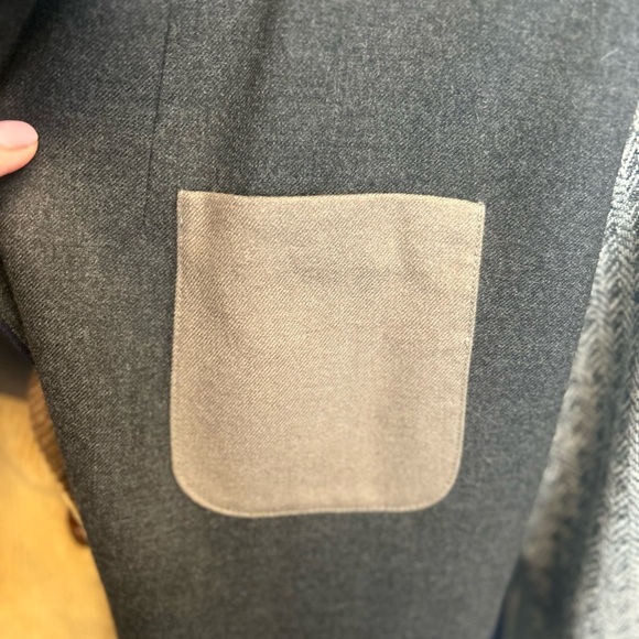 Harvé Benard 100% Wool Patchwork Tailored Blazer Jacket Corduroy Trim Size 16 - Picture 3 of 11